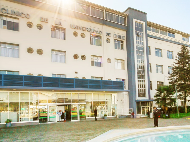 Clinical Hospital building, in Santiago de Chile